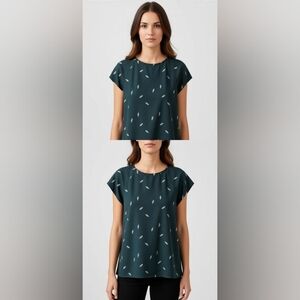 Marabelle Black and White Patterned Women's Top - size S